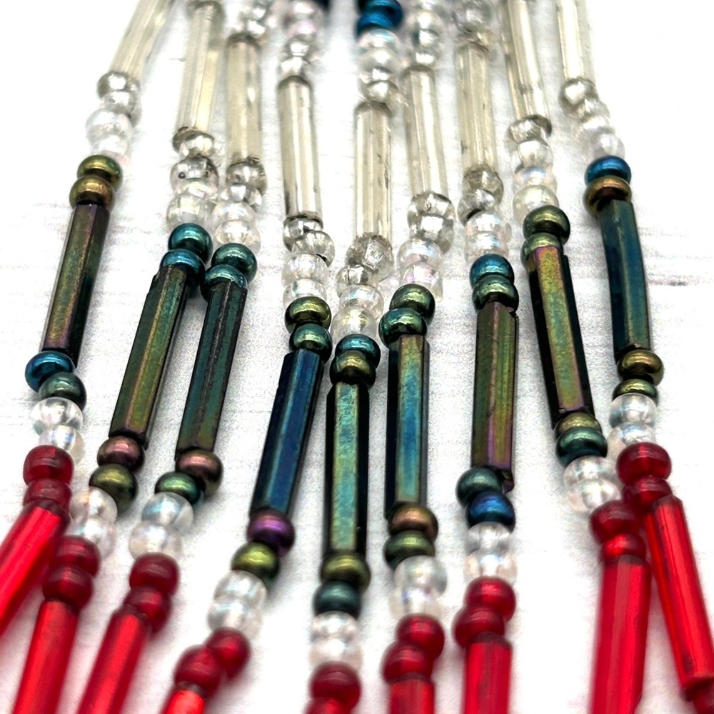 Native American Beaded Dangle Statement Earrings … - image 5